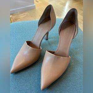Vince Claire D’Orsay nude, leather pointy toe pumps EUC!